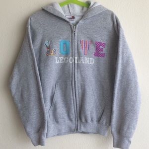 LEGOLAND California Gray Hoodie Jacket Girls Sz M